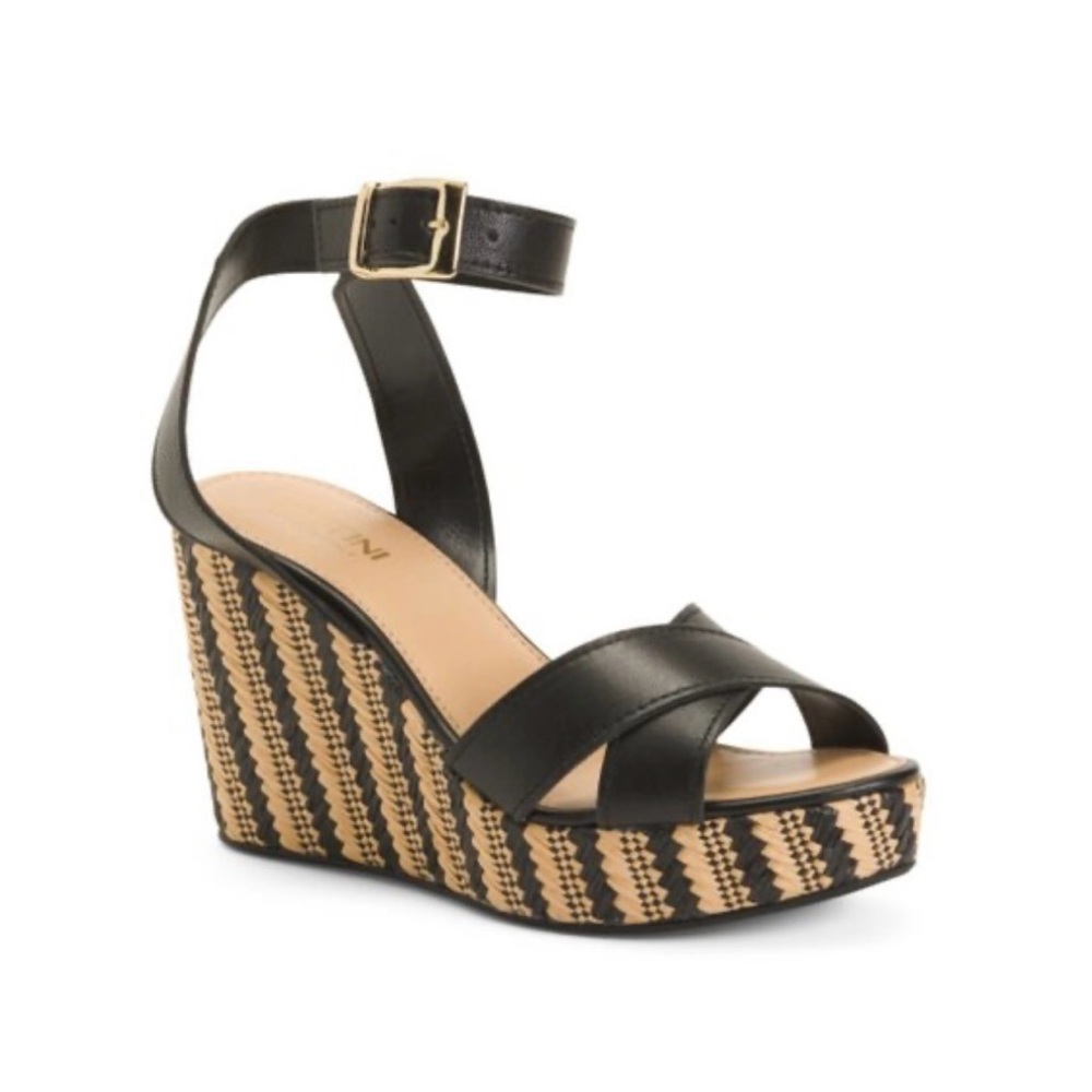 Chic Black Platform Wedge Sandals